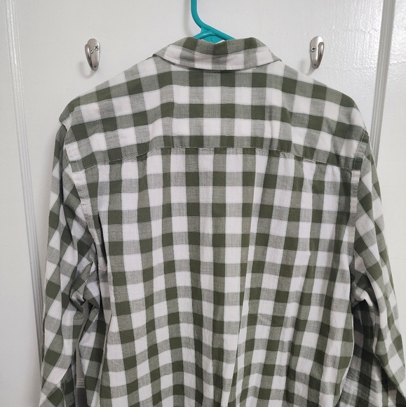 Green and white checkered long sleeve button-down - Picture 2 of 3